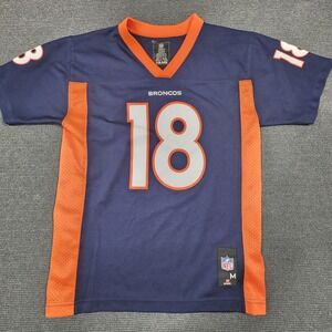 NFL Team Apparel Denver Broncos Manning #18 Jersey Youth Medium 10/12 Blue